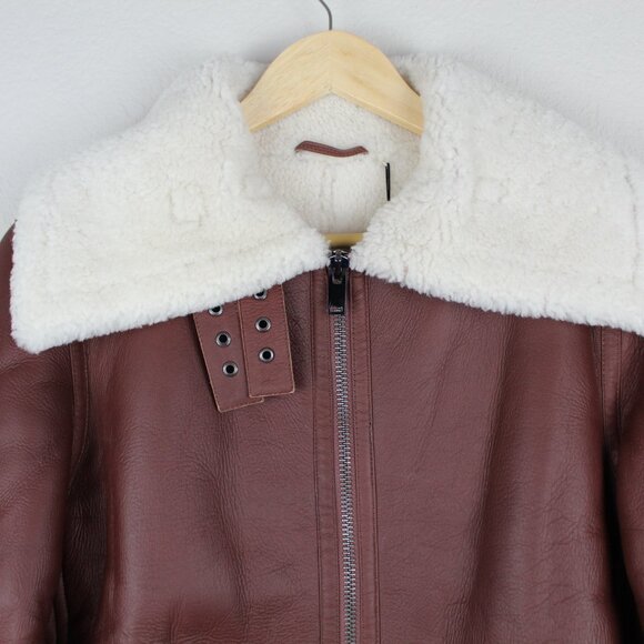 NWT Theory Genuine Shearling Cozy Moto Jacket - Picture 7 of 16